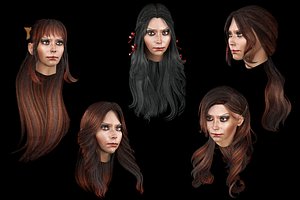 3D set female hairstyle 5