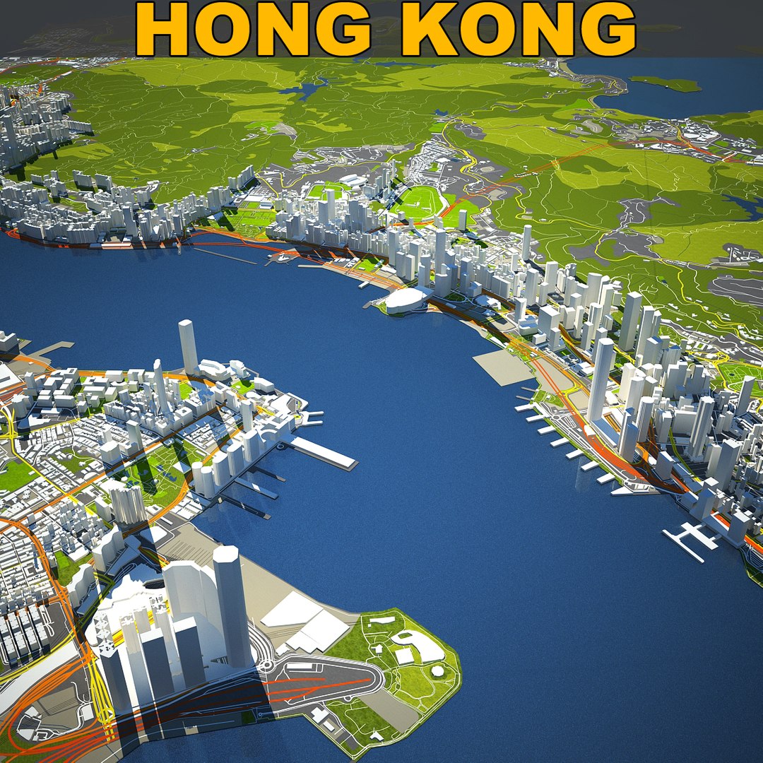 3D Hong Kong Skyline Model - TurboSquid 1517049