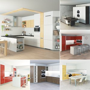 3D 7 open modern american kitchens