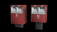 Japanese PostBox Pack Low-poly 3D model