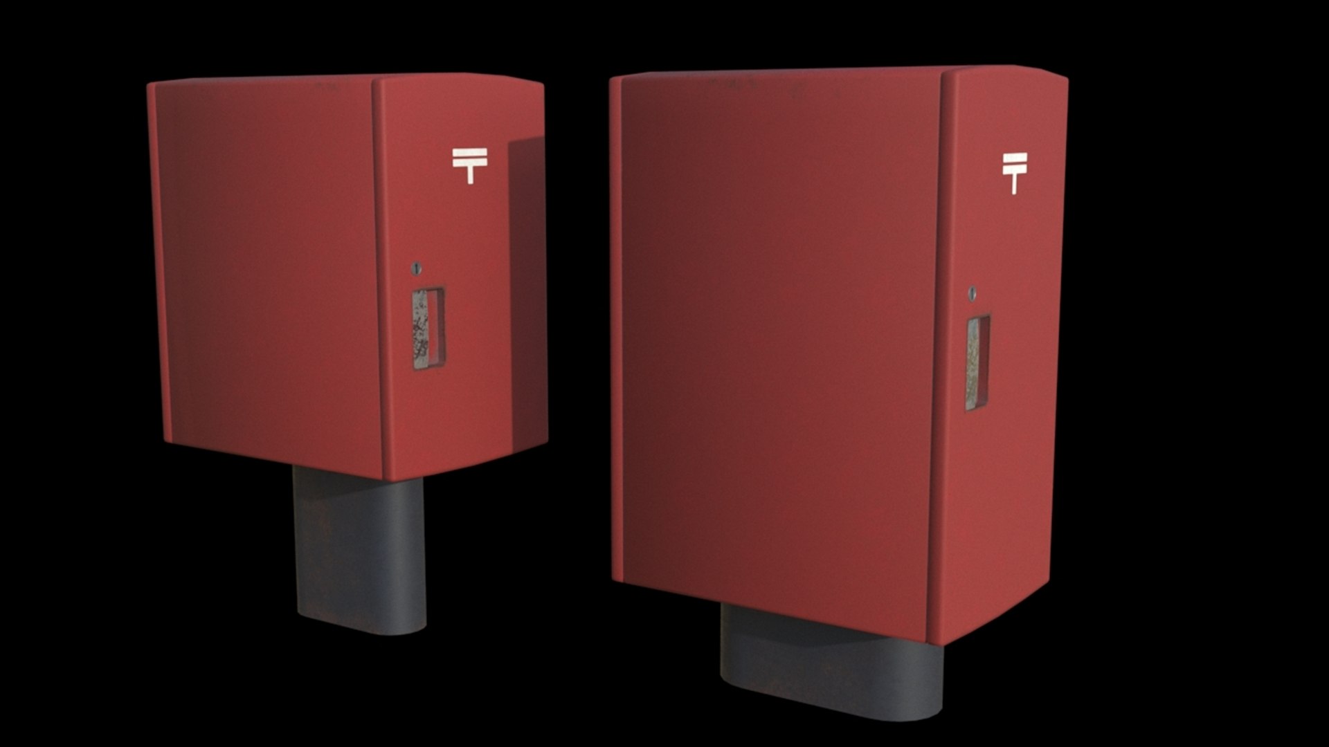 Japanese PostBox Pack Low-poly 3D model 3D - TurboSquid 1905880