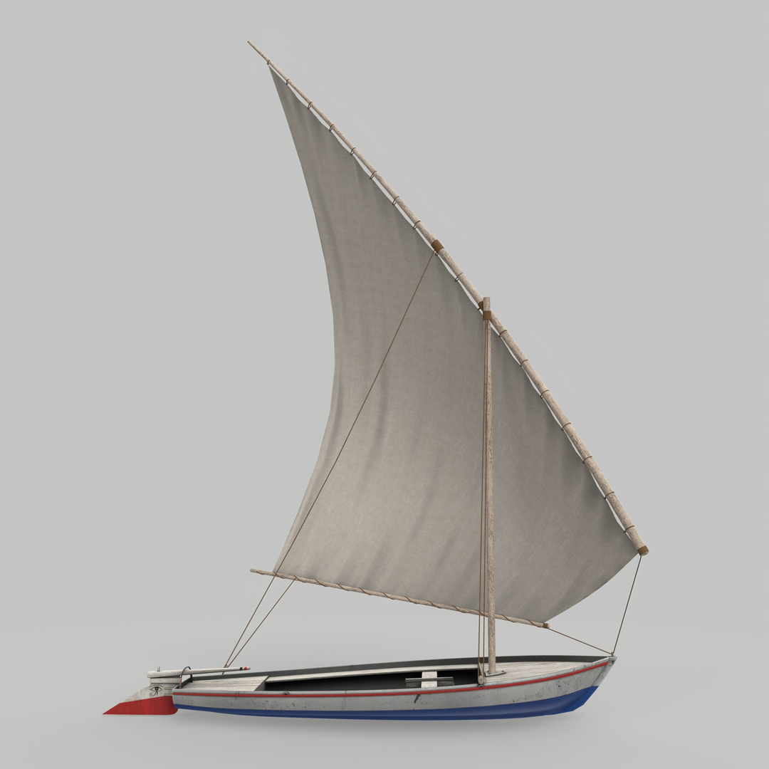 3D model Fellucca Sailboat Game Ready 2 - TurboSquid 2172466