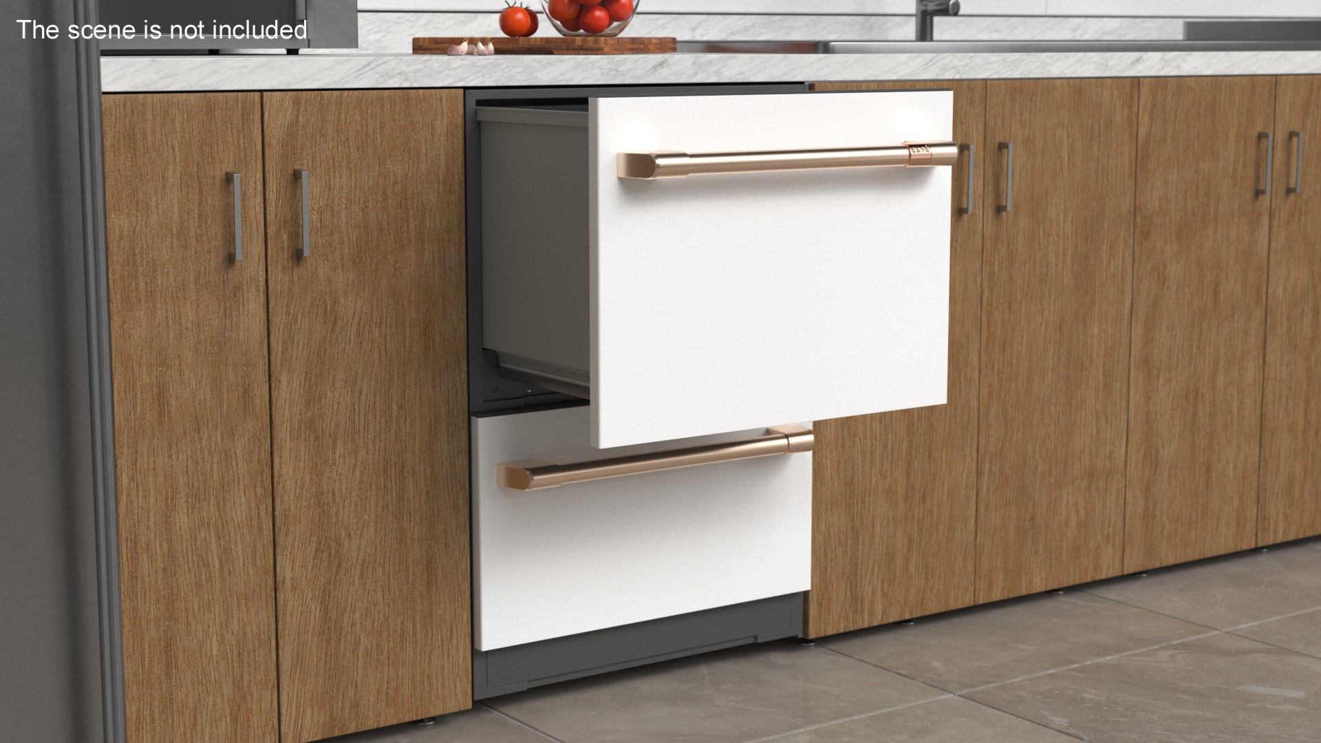 3D Model Dishwasher Double Drawer Cafe 24 Open - TurboSquid 2320336