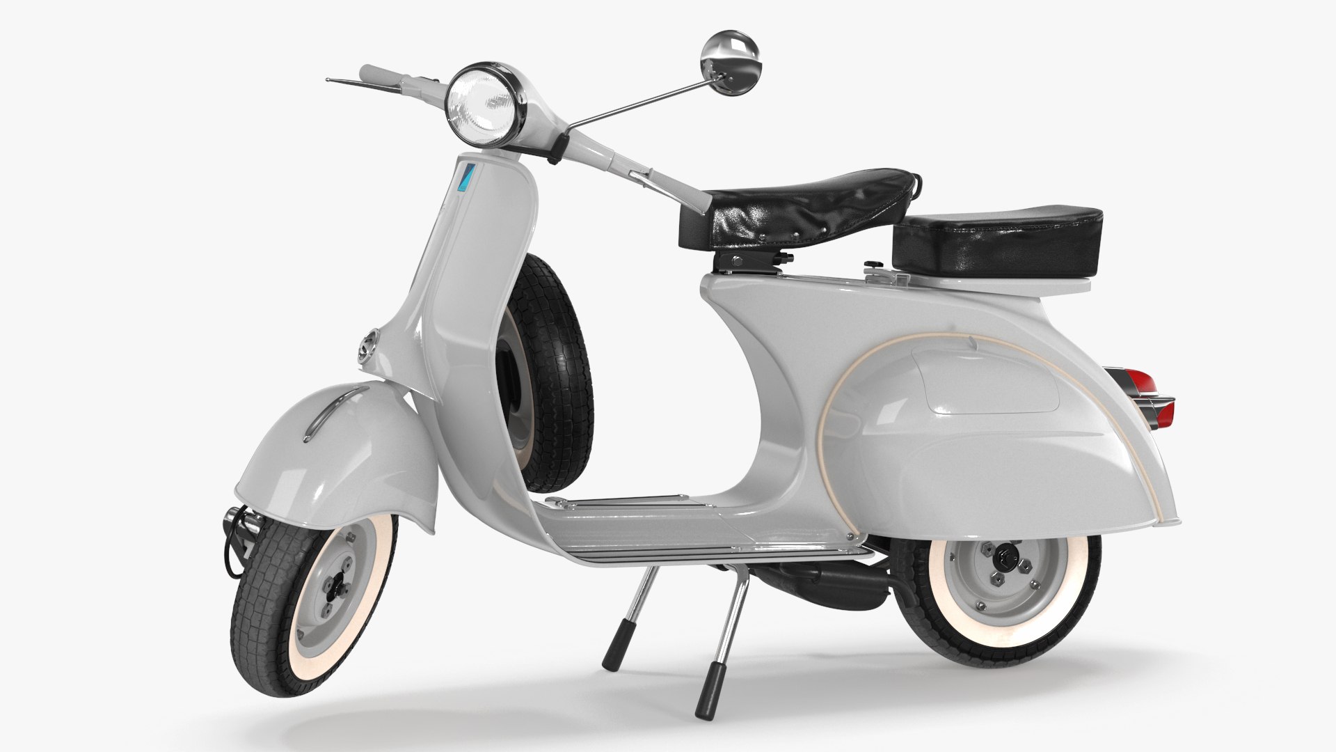 Retro Scooter Vespa 125 Grey Rigged for Cinema 4D 3D model preview