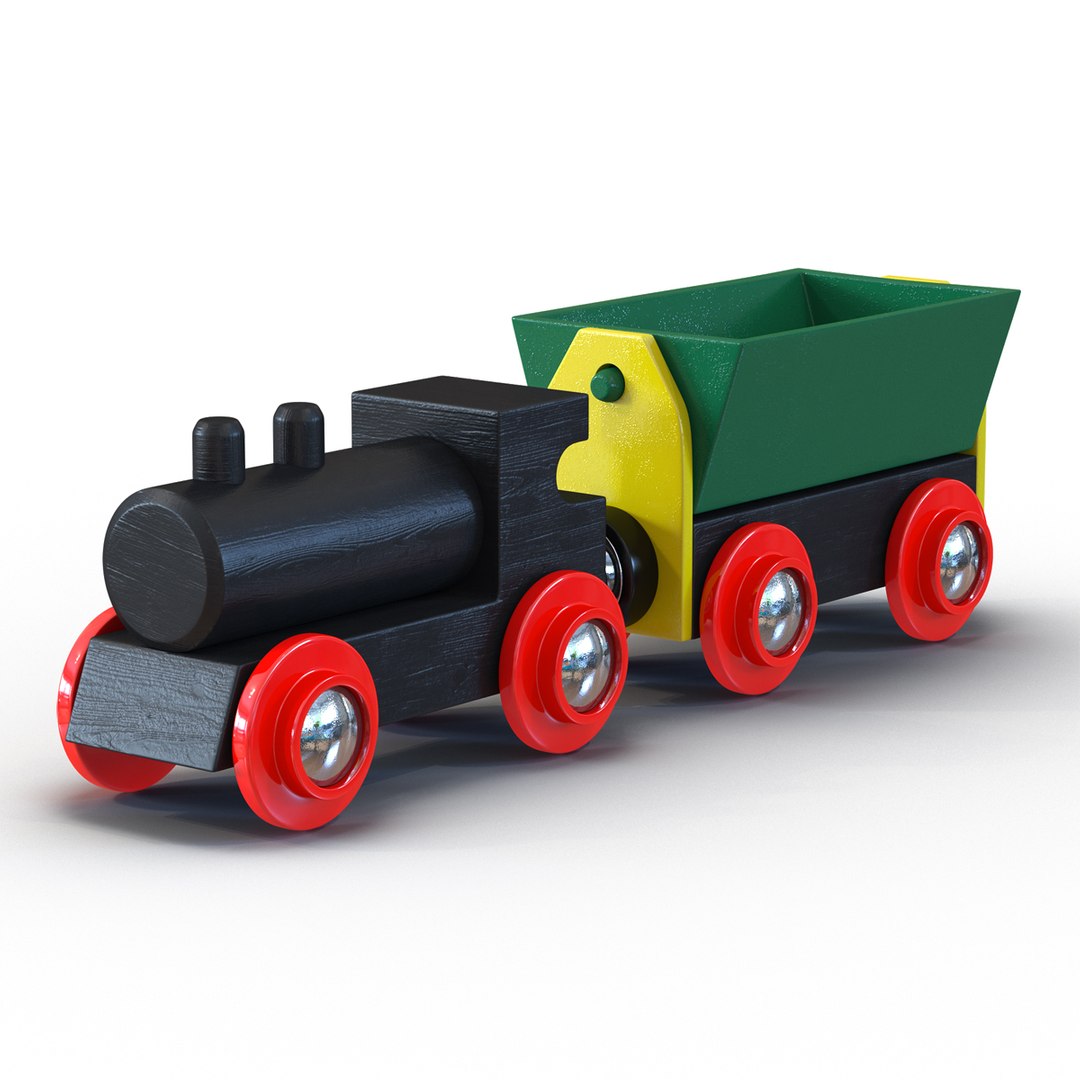 Wooden Toy Train 2 3D model preview