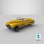 Sci Fi Hover Car Retro New Yellow