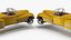 Sci Fi Hover Car Retro New Yellow