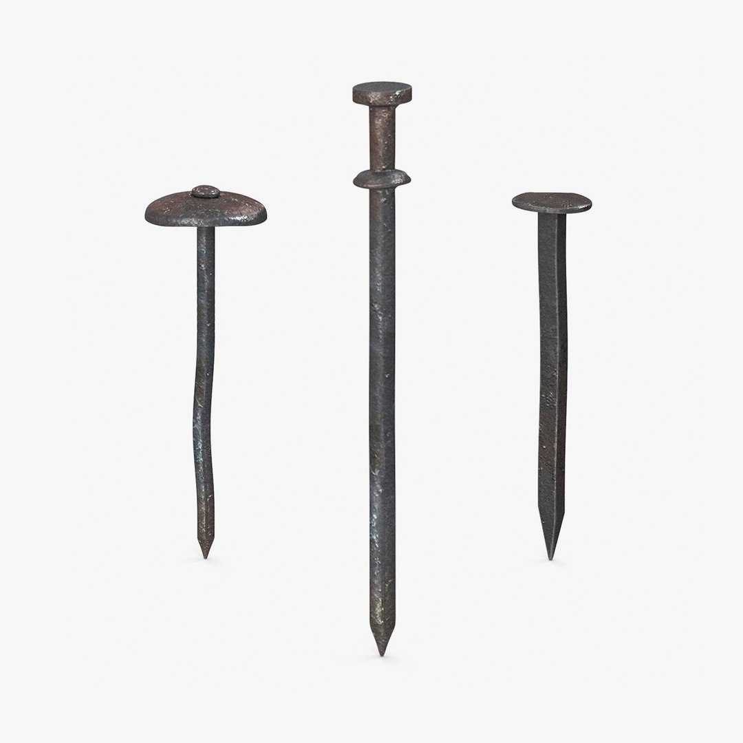 Old Industrial Nails Collection 2 3D model preview
