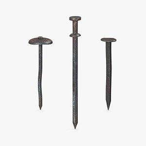 Old Industrial Nails Collection 2 3D model