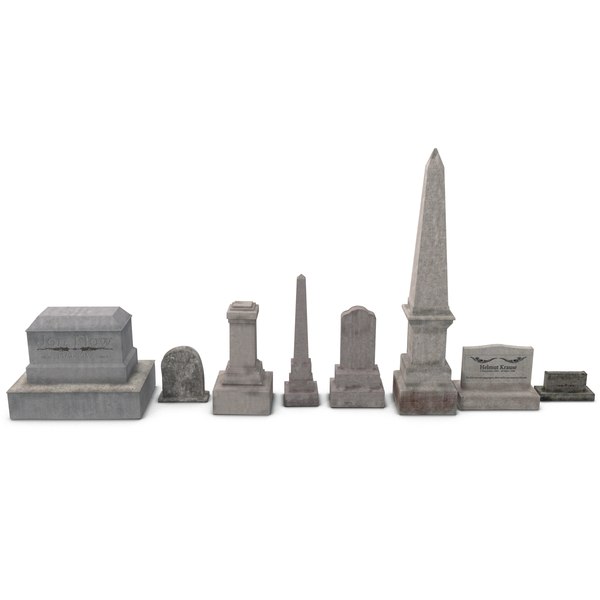 cemetery graves set 3d model