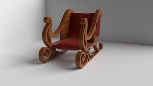 sleigh wood 3D