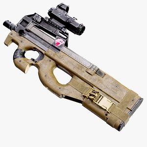 FN P90 Submachine Gun AAA Game Ready Low Poly Asset