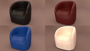 3D leather armchair