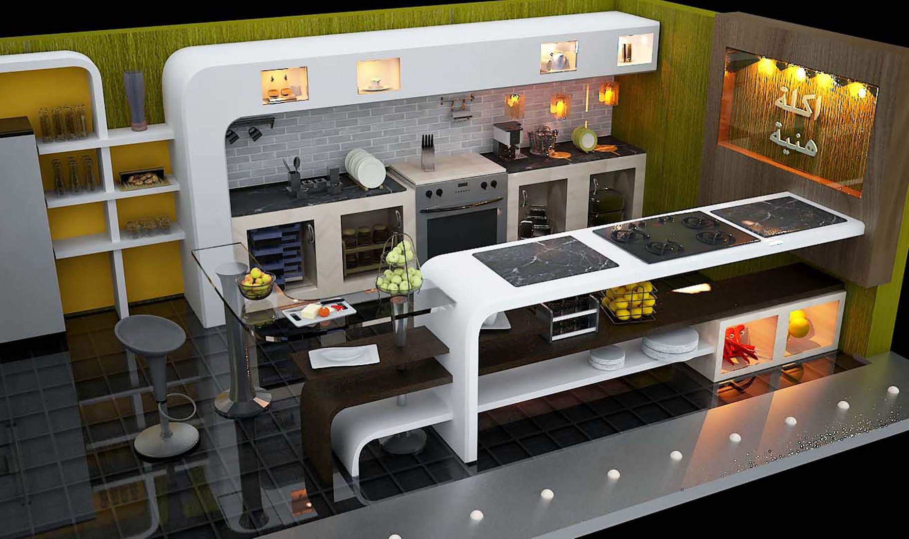 3D Virtual Kitchen Set TV Studio - TurboSquid 1832392