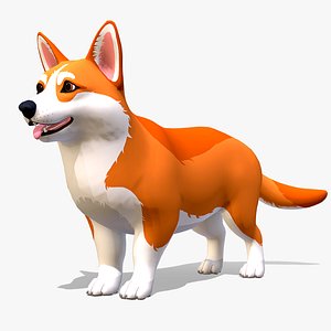 3D Cartoon Dog - Corgi