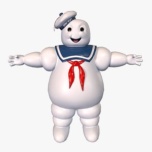 3D model Marshmallow man Staypuft low poly