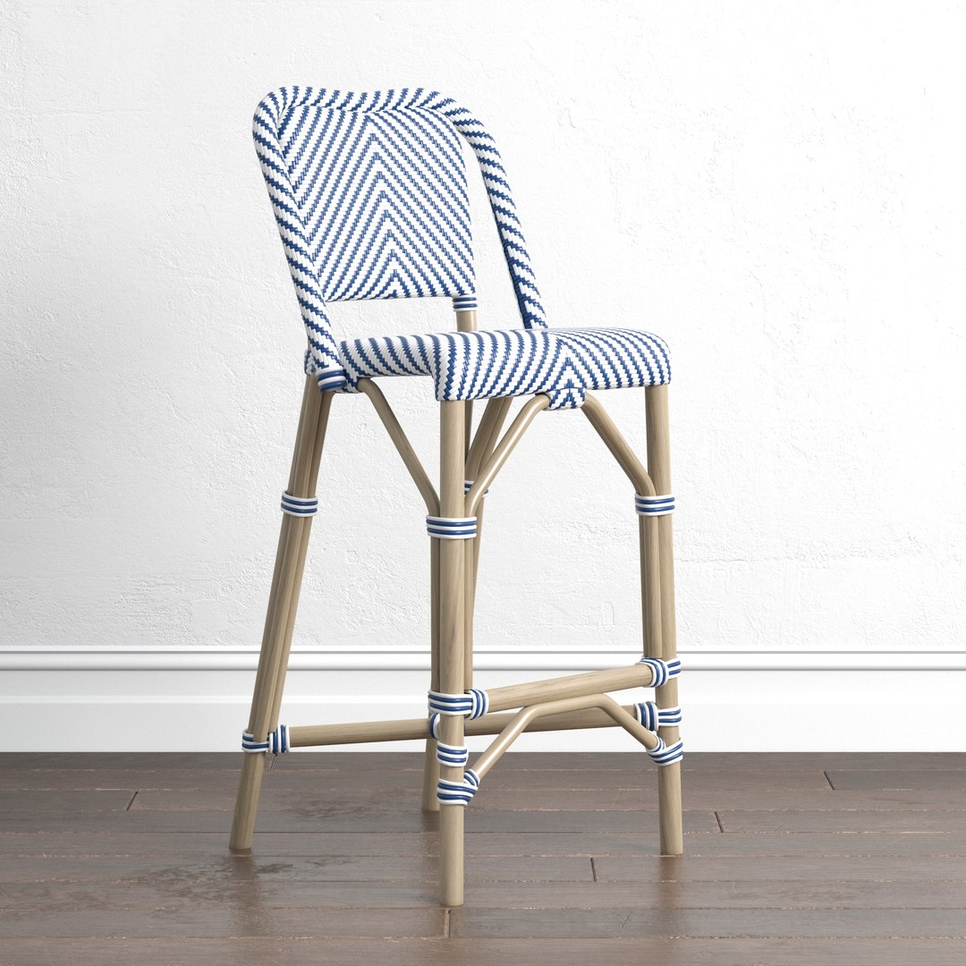 Clifton Rattan Barstool Chevron 3D Model - TurboSquid 2081037