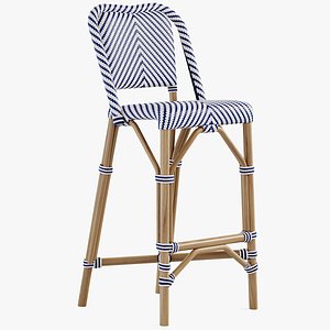 Clifton Rattan Barstool Chevron 3D model