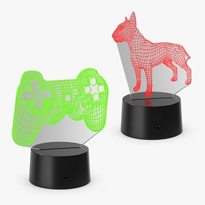 Optical Illusion 3D Lamps Collection 3D