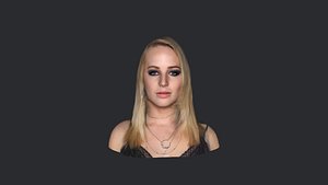 3D Jennifer Lawrence- Realistic bust head ready 3d Model