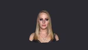 Jennifer Lawrence- Realistic bust head ready 3d Model