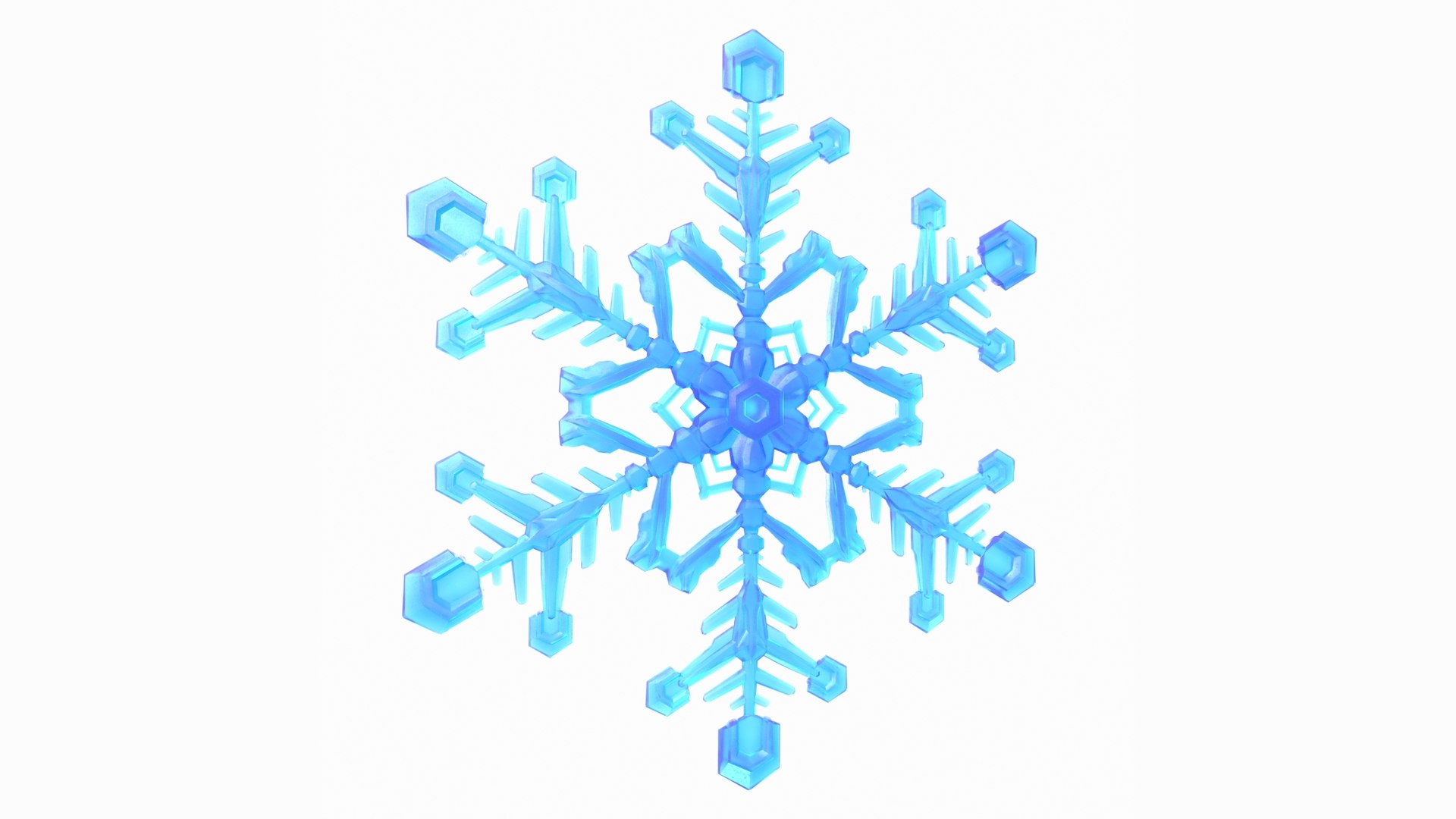 3D model Snowflake Prisms - Low-Poly - TurboSquid 1827864