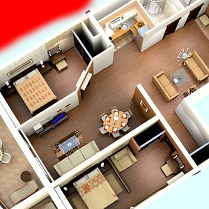 3d model flat