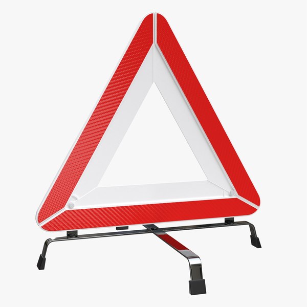 3D Car emergency sign white model