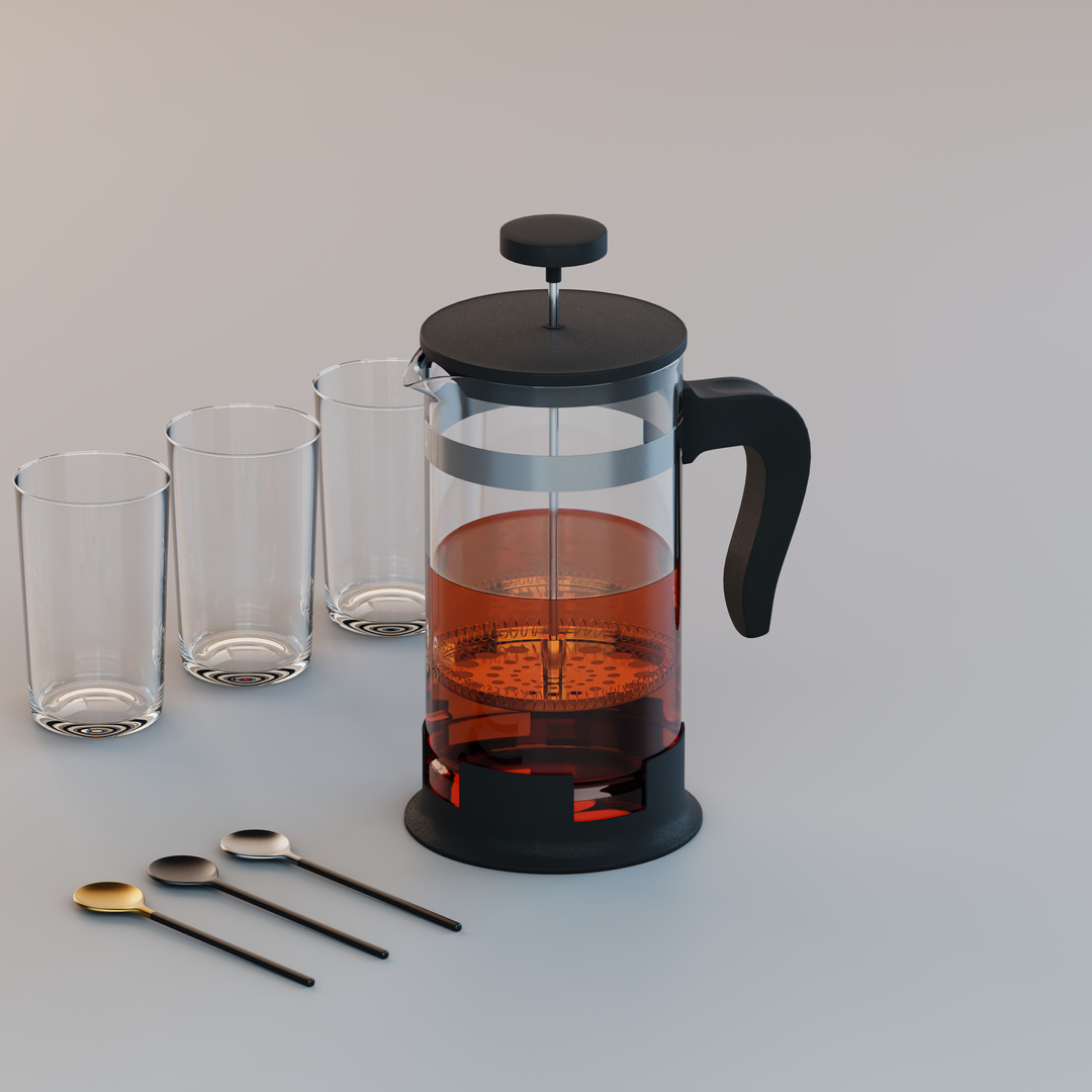 French Press IKEA Upphetta 3D Model TurboSquid 2254080
