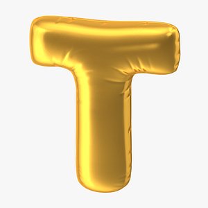 foil balloon letter t 3D model