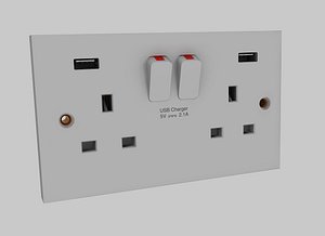 switched socket 3d model