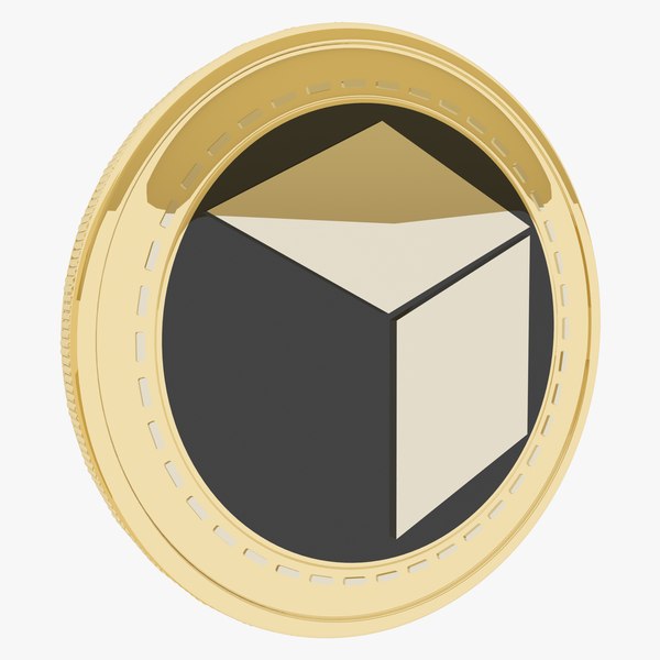 3D Brickblock Cryptocurrency Gold Coin model