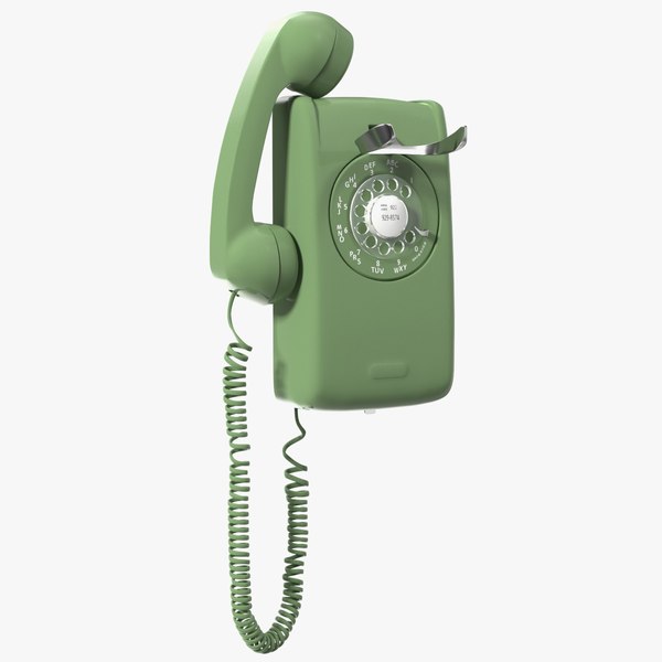 Vintage Festnetztelefon Mit Wählscheibe Grün 3d Modell Turbosquid 1794536 - Vintage Green Rotary Wall Phone Holder