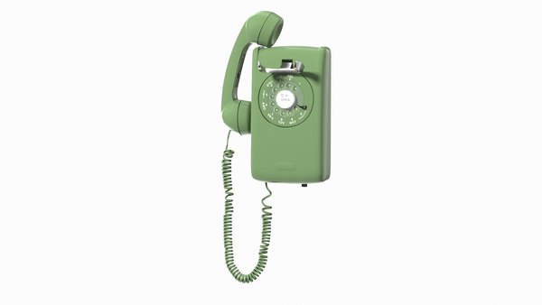 Vintage Festnetztelefon Mit Wählscheibe Grün 3d Modell Turbosquid 1794536 - Vintage Green Rotary Wall Phone