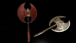 War Double Axe With Cover Game Ready Low Poly
