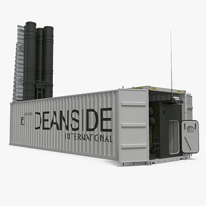 3D 40ft Containerized Missile System in Ready Position