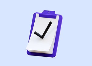 Clipping Board checklist 3D Illustration