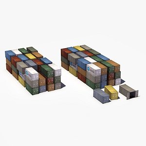 stack iso shipping containers 3d max