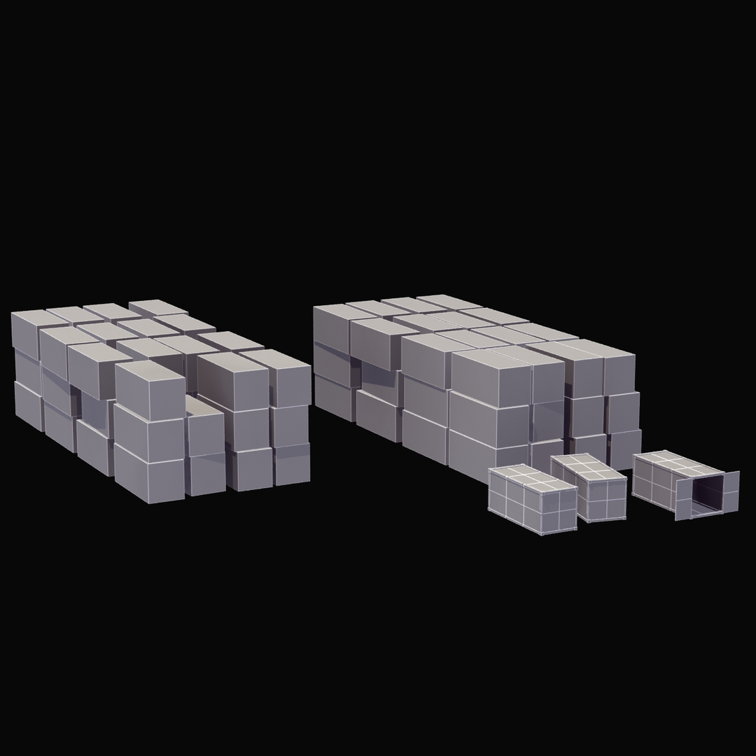 stack iso shipping containers 3d max