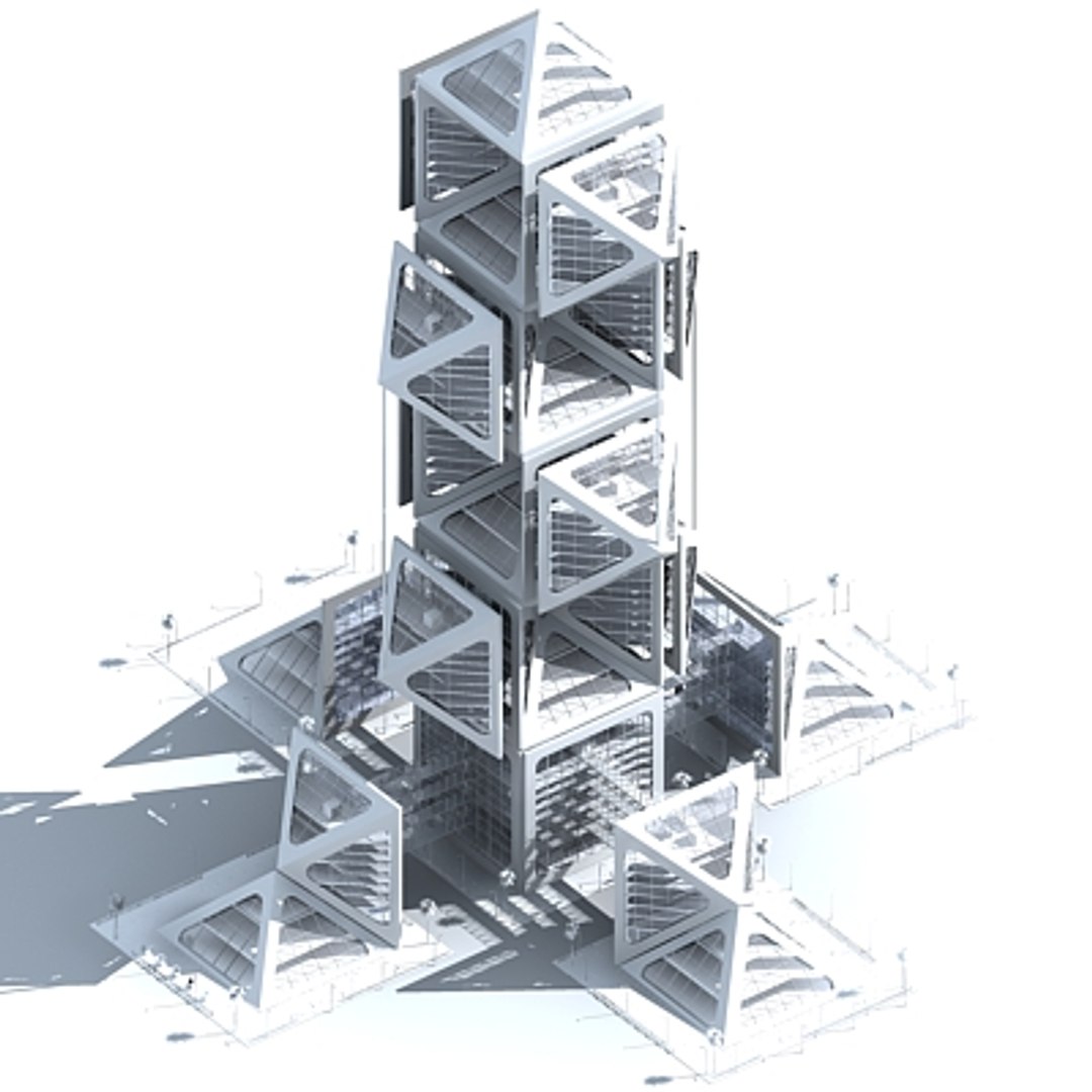 Futuristic Skyscraper 3d Model