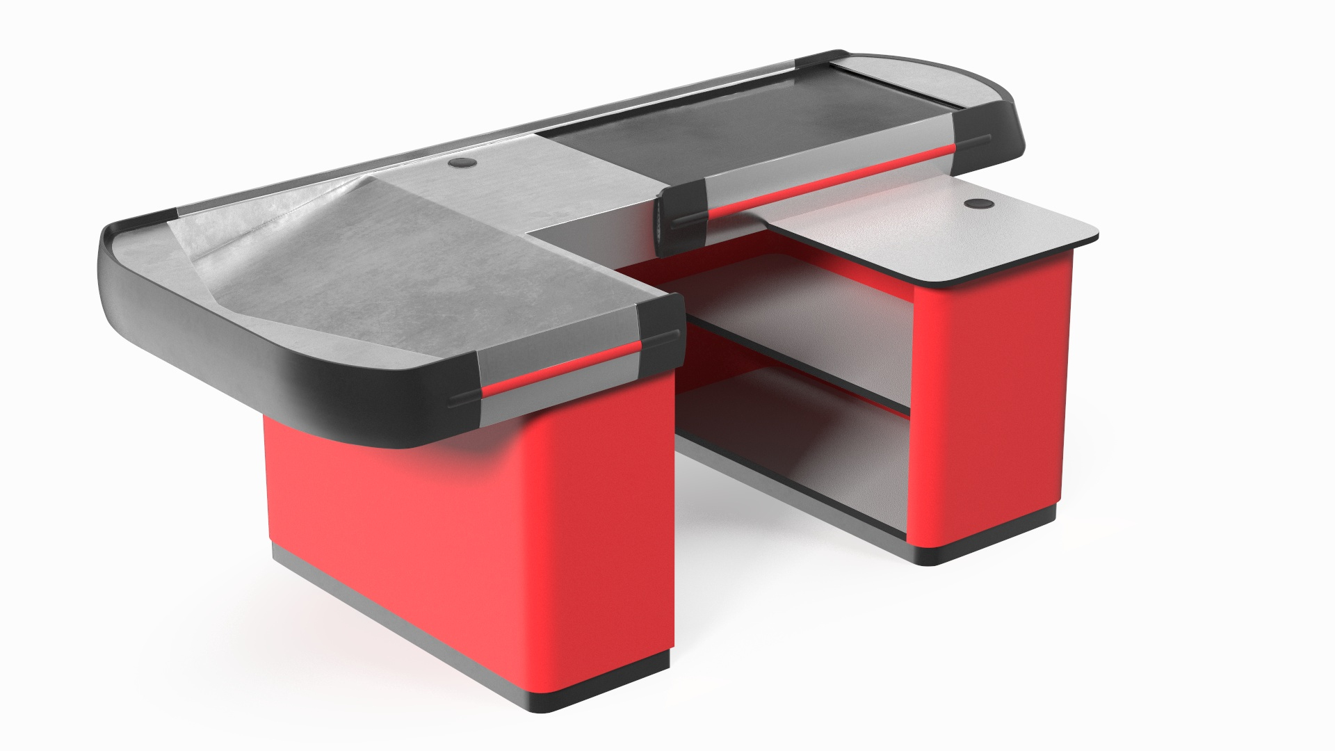3D Large Supermarket Checkout Counter Red - TurboSquid 2179095