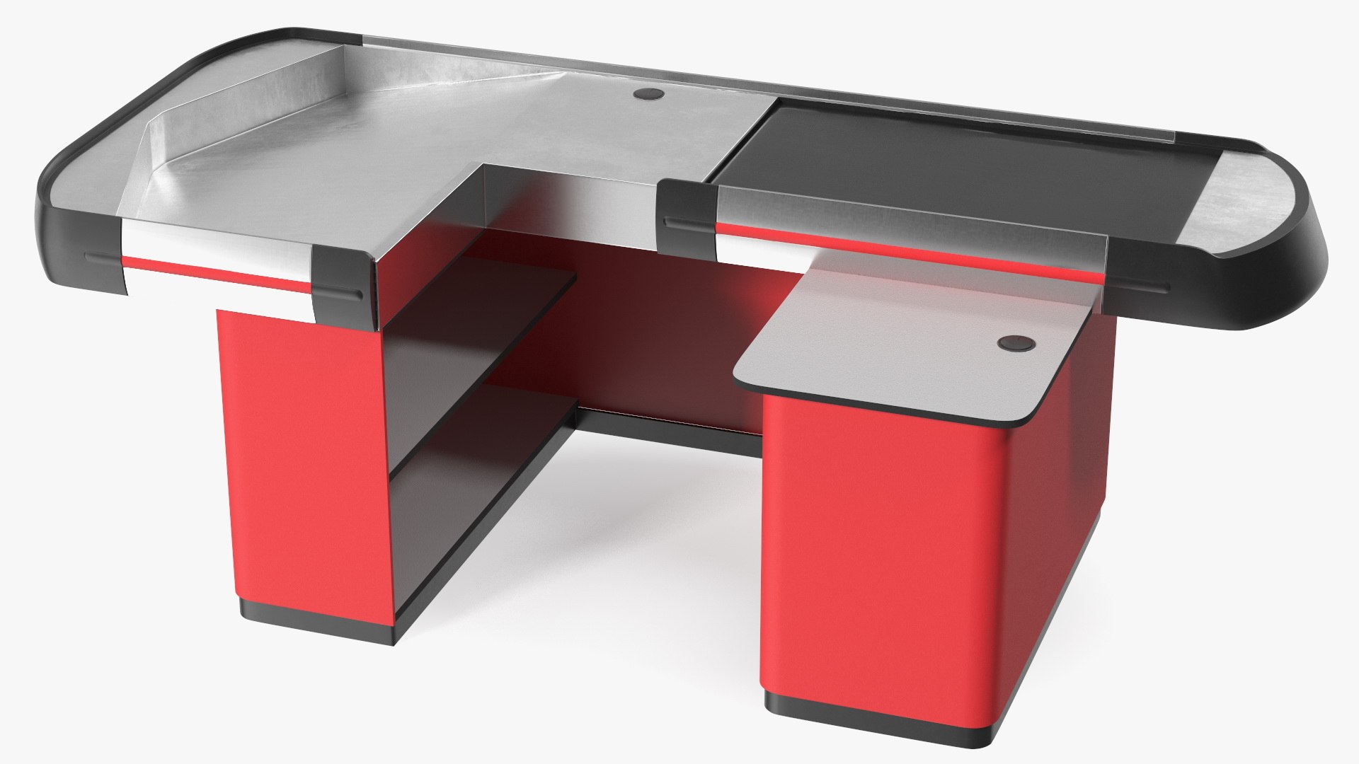 3D Large Supermarket Checkout Counter Red - TurboSquid 2179095