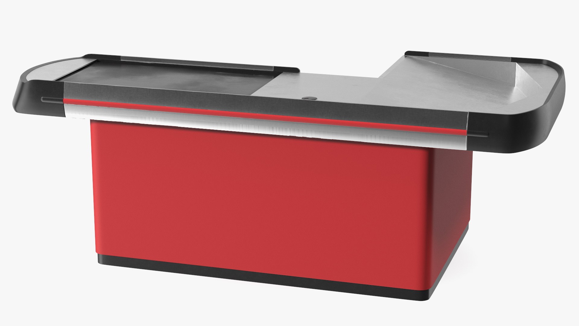 3D Large Supermarket Checkout Counter Red - TurboSquid 2179095