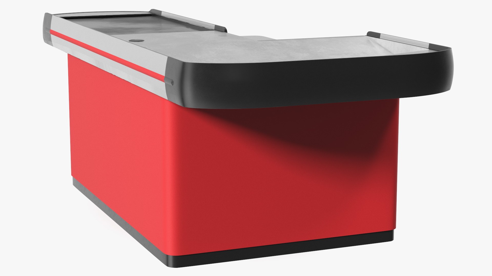 3D Large Supermarket Checkout Counter Red - TurboSquid 2179095
