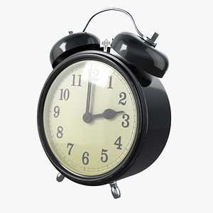 3d retro alarm clock model