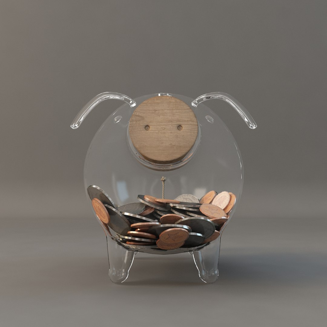 3d Model Glass Piggy Bank