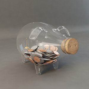 3d model glass piggy bank