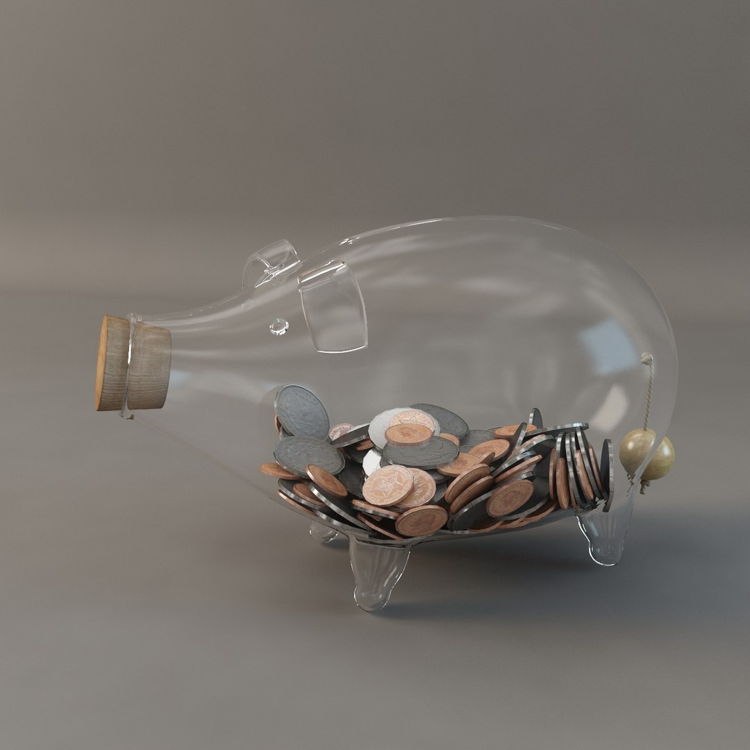 3d Model Glass Piggy Bank