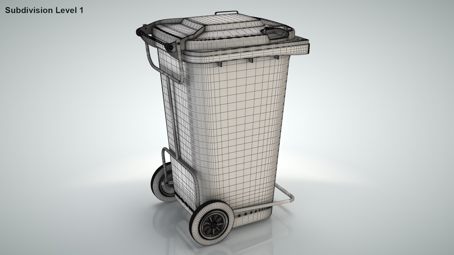 Yellow clinical waste wheelie bin 3D TurboSquid 1710691