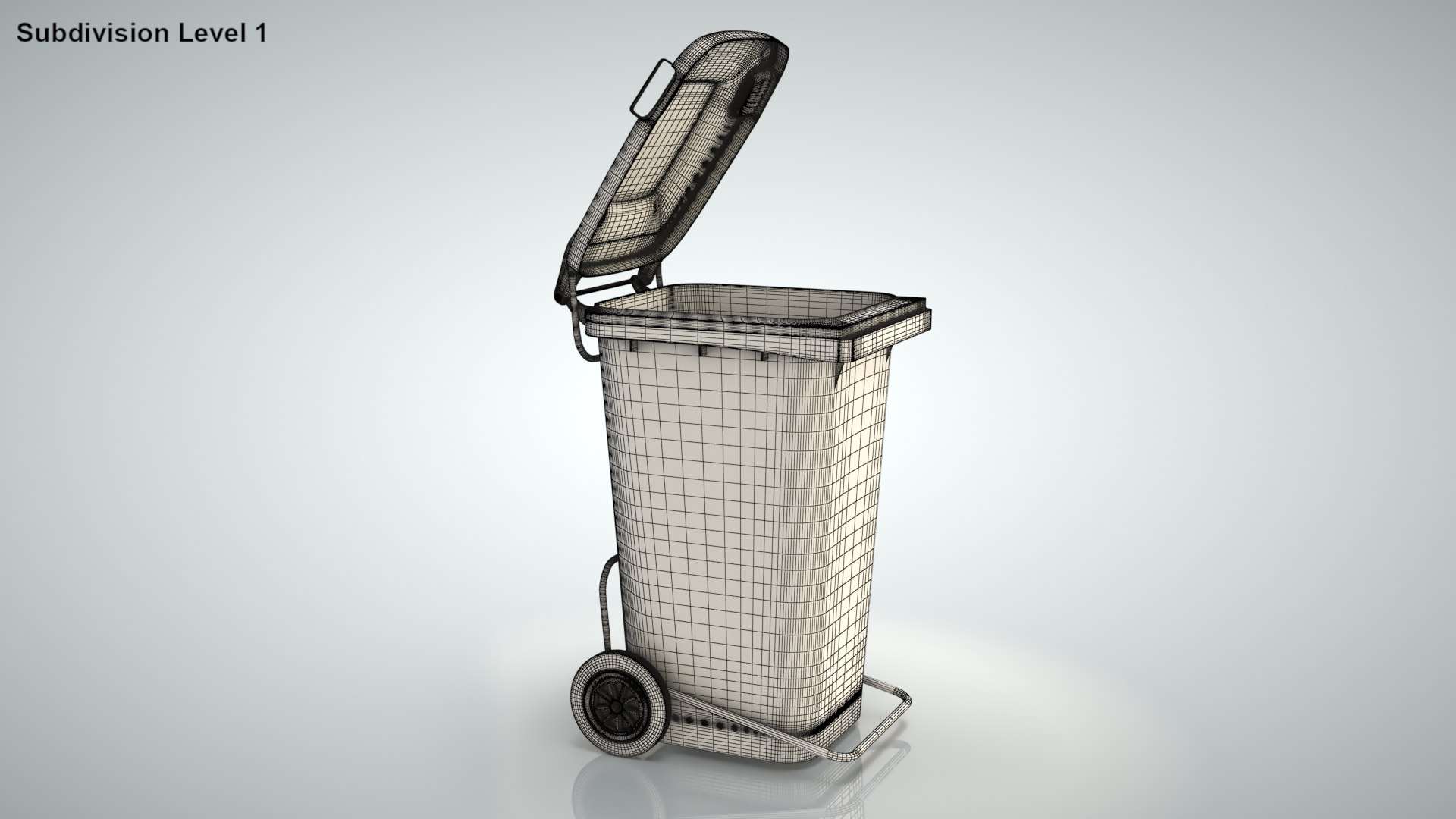 Yellow clinical waste wheelie bin 3D TurboSquid 1710691